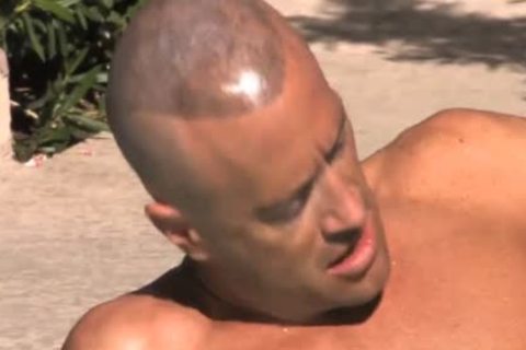 Buff Brodie Beats Off By The Pool