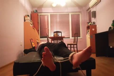 fine guy Tickled In Sneakers And black Socks