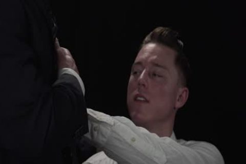 Gay bareback handjob scene