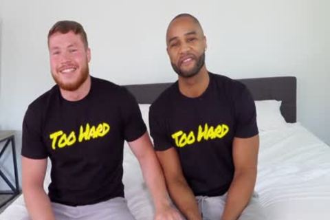 First time loud sex together with young bear