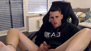 charming German teen lad jerking off On web camera