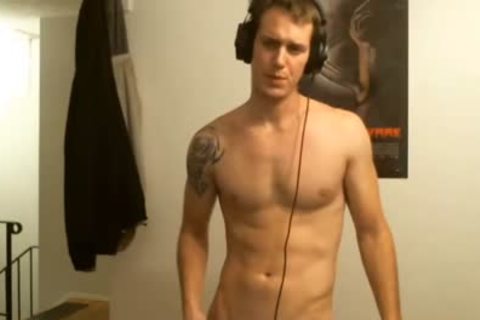 lad Masturbating while In Live