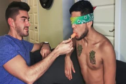 Blindfolded Roommate receives dong To Distract Him