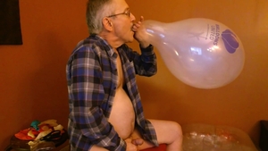 Balloonbanger 68) Three Med Size Balloons - Pop Jerk cum - Daddy