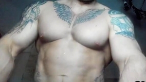 muscular And Tattooed teen Shows Off His Body And weenie