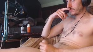 Skinny twink Masturbates Listening To Music
