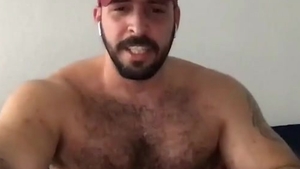 Beard Mascle Daddy Wanks Off large 10-Pounder And Cums A Lot