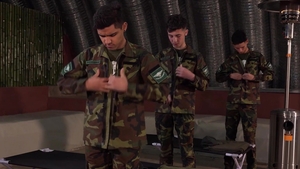 MilitaryDick: Felix Harris and Frank Bauer bends over