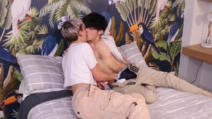 BoyFun - European Luis Angel bareback cumshot in the bed