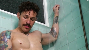 Jawked: Andy Stevens rides a hard dick in the shower
