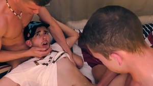 two gigantic cocks bonks DP attractive boy