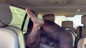 black man pounding Latino hooker In Car