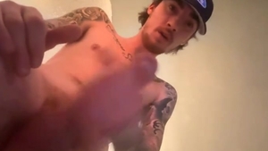 str8 Tatted throbbing dick Nuts monstrous Load