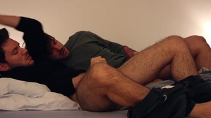 engulfing And Licking My homo Roommate's cock And hirsute Balls