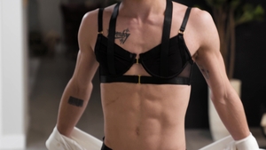 Femboyish: Cross-dressing caucasian takes rough anal sex