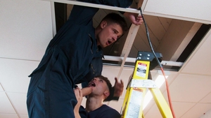 Men: Horny Construction Duo's Ladder Adventure