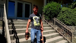 Next Door Male: Damien Flogs with Both Hands and Passion