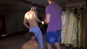 Young Doggy-Boy Takes on Two Dominant Dicks