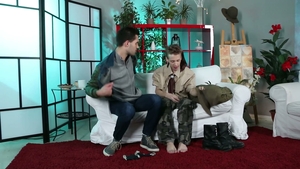 Two Men Become One in Warm Embrace